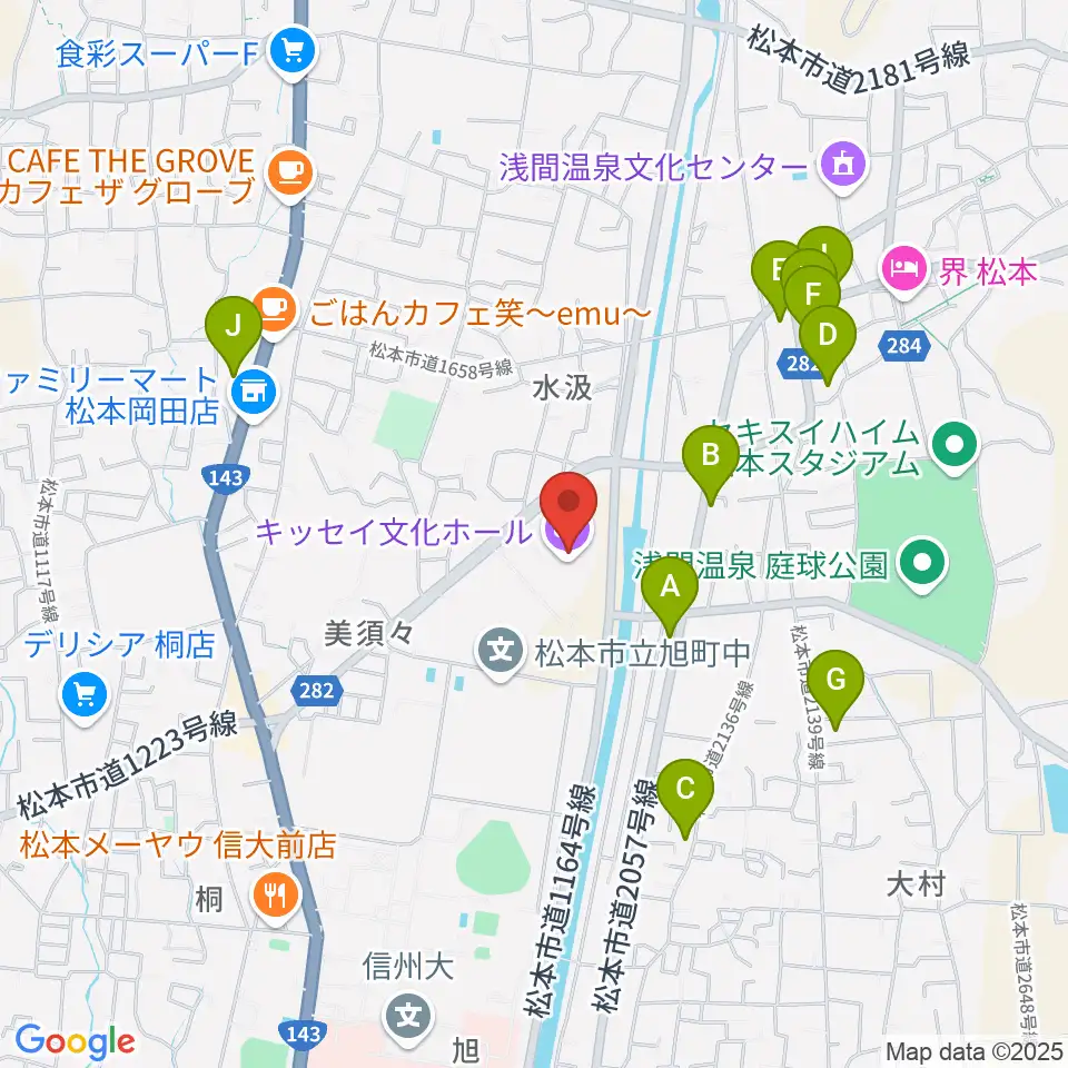 キッセイ文化ホール周辺のホテル一覧地図
