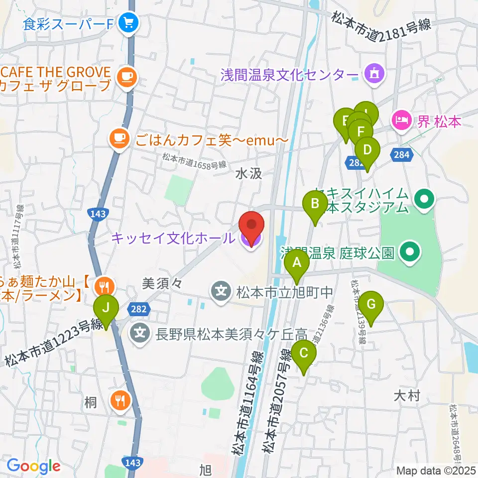 キッセイ文化ホール周辺のホテル一覧地図