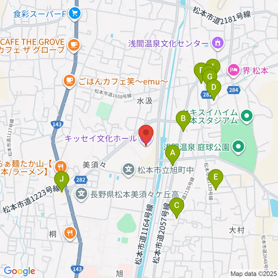 キッセイ文化ホール周辺のホテル一覧地図