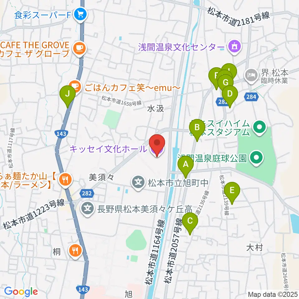 キッセイ文化ホール周辺のホテル一覧地図