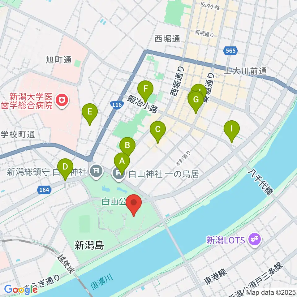 りゅーとぴあ 新潟市民芸術文化会館周辺のホテル一覧地図