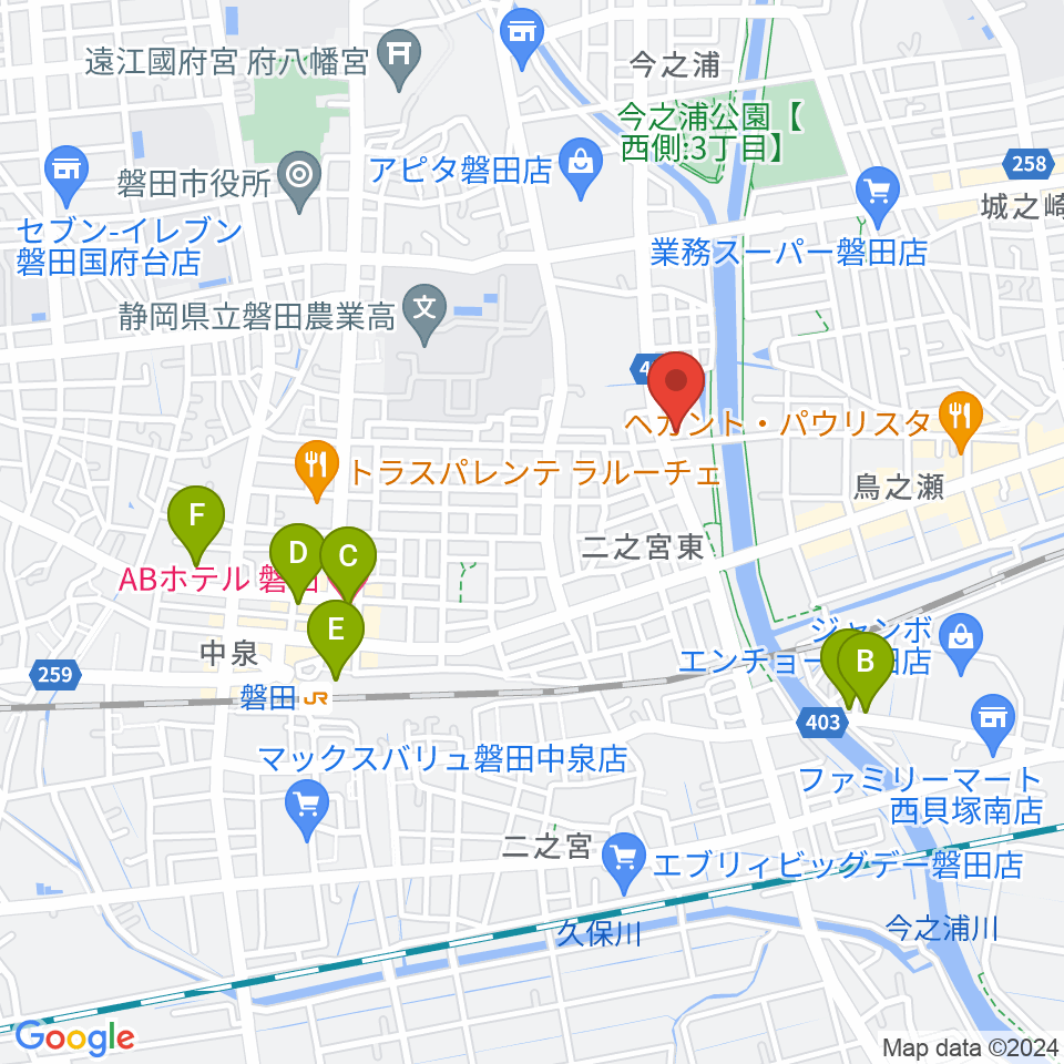 磐田FMステージ周辺のホテル一覧地図