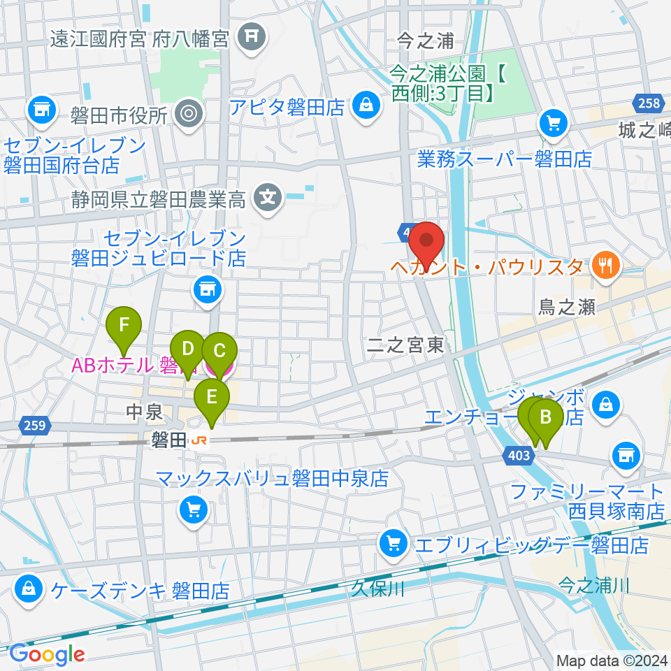 磐田FMステージ周辺のホテル一覧地図