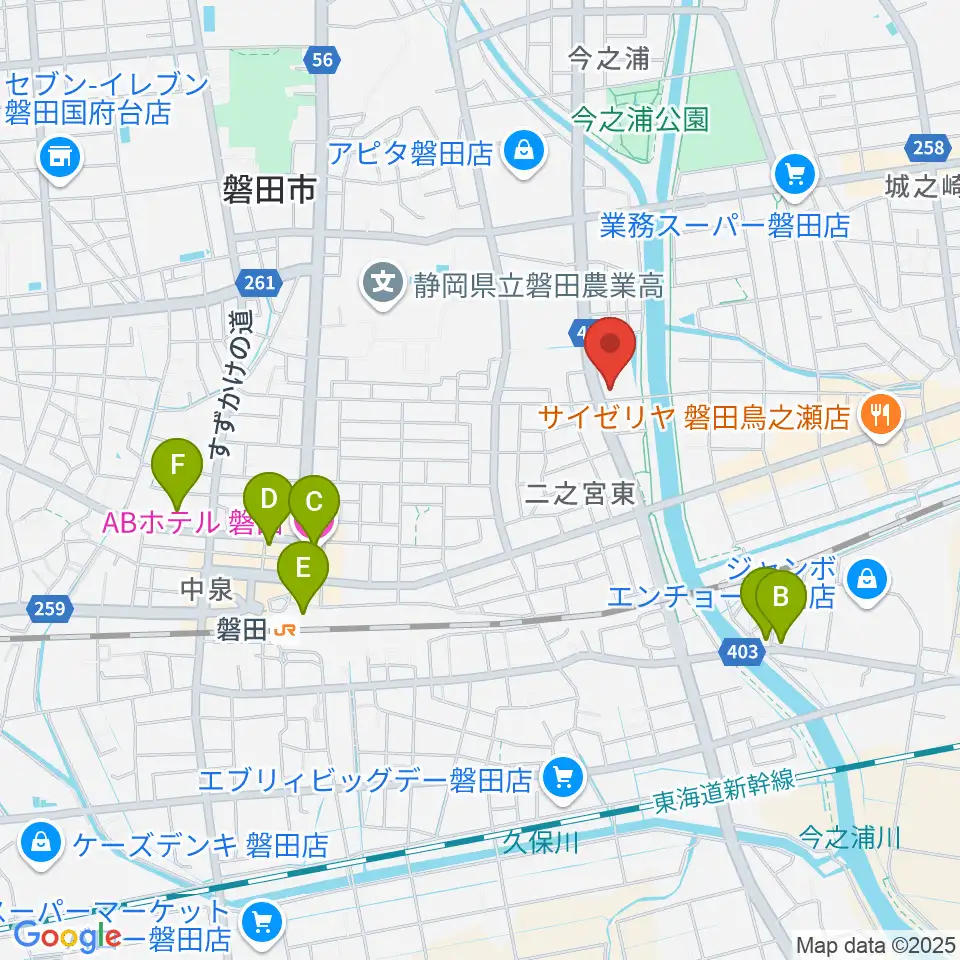 磐田FMステージ周辺のホテル一覧地図