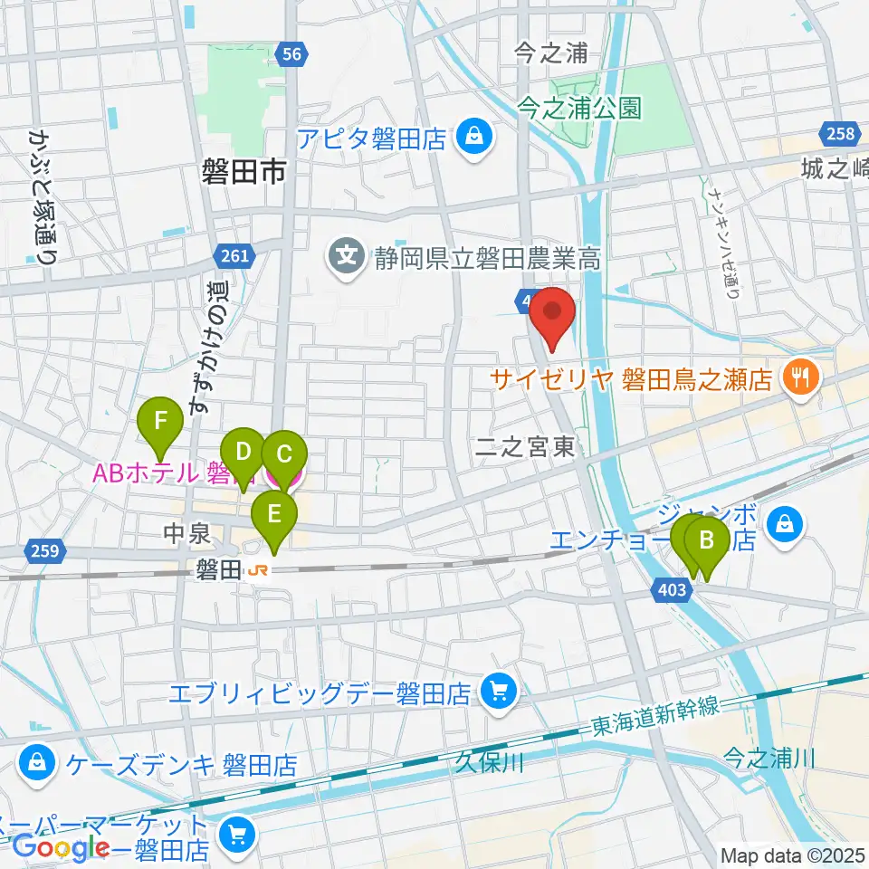 磐田FMステージ周辺のホテル一覧地図