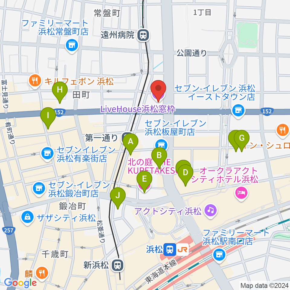 浜松窓枠周辺のホテル一覧地図