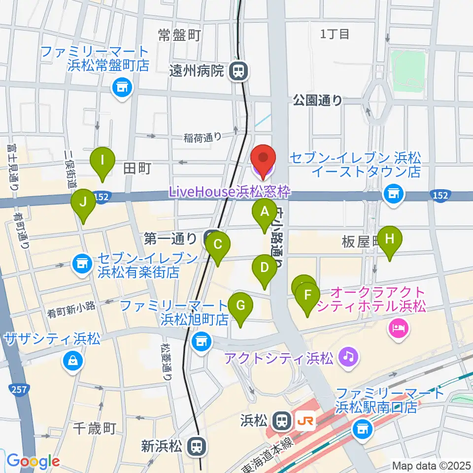 浜松窓枠周辺のホテル一覧地図