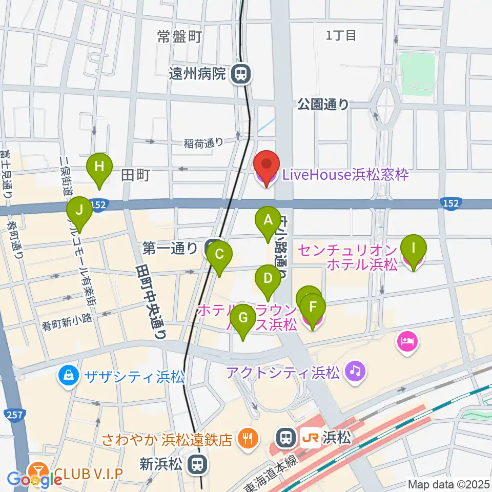 浜松窓枠周辺のホテル一覧地図