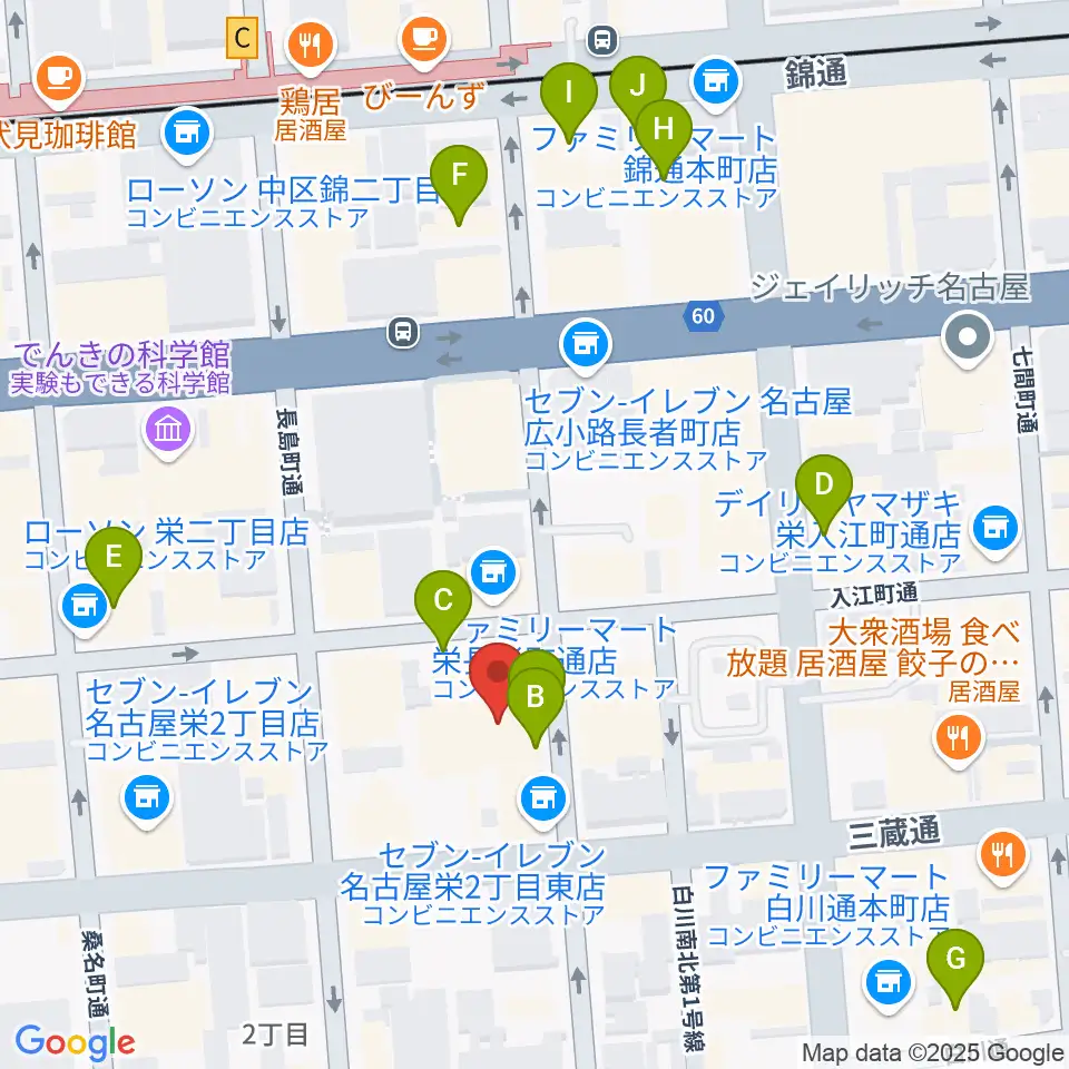 名古屋R&B Melrose周辺のホテル一覧地図
