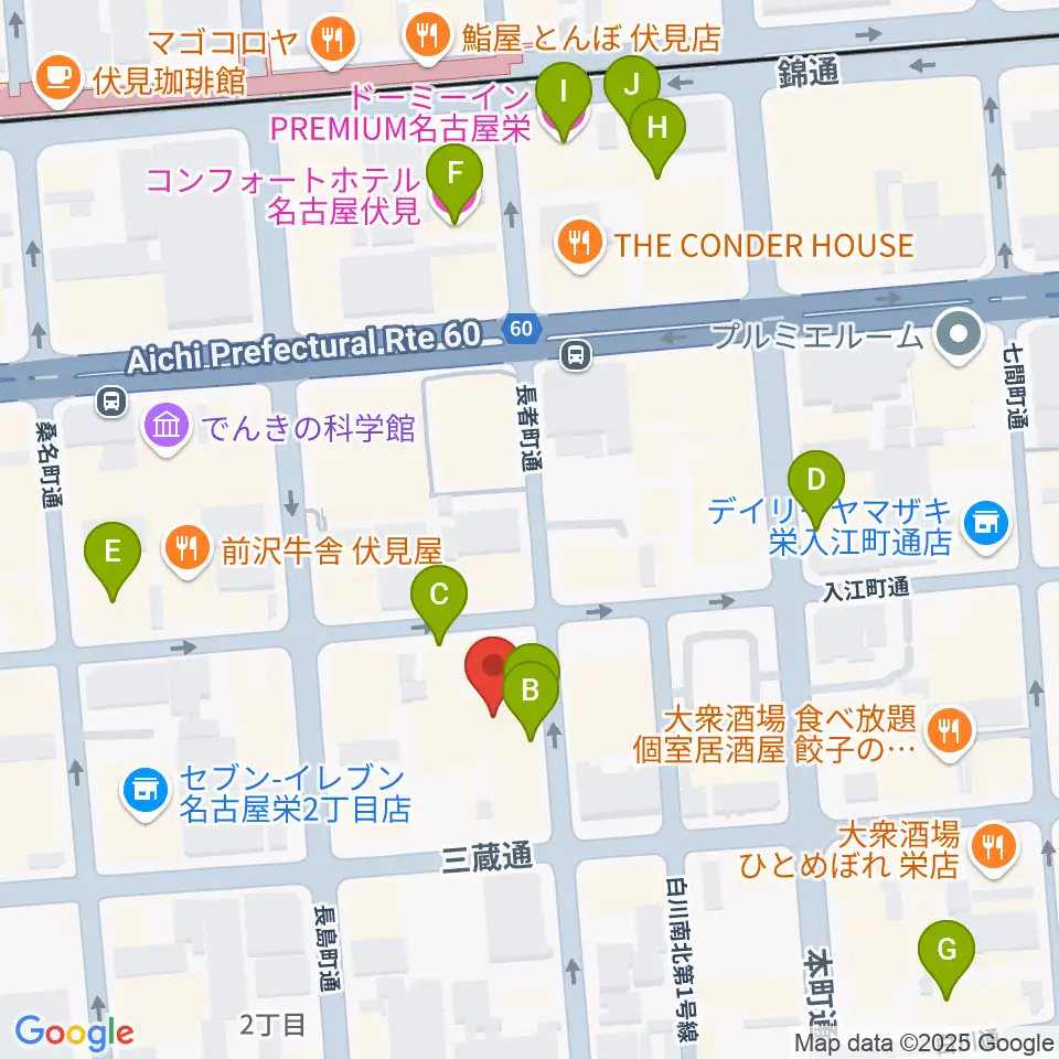 名古屋R&B Melrose周辺のホテル一覧地図