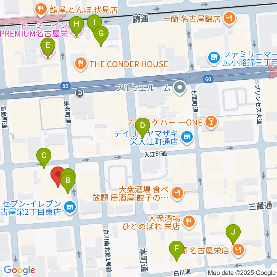名古屋R&B Melrose周辺のホテル一覧地図
