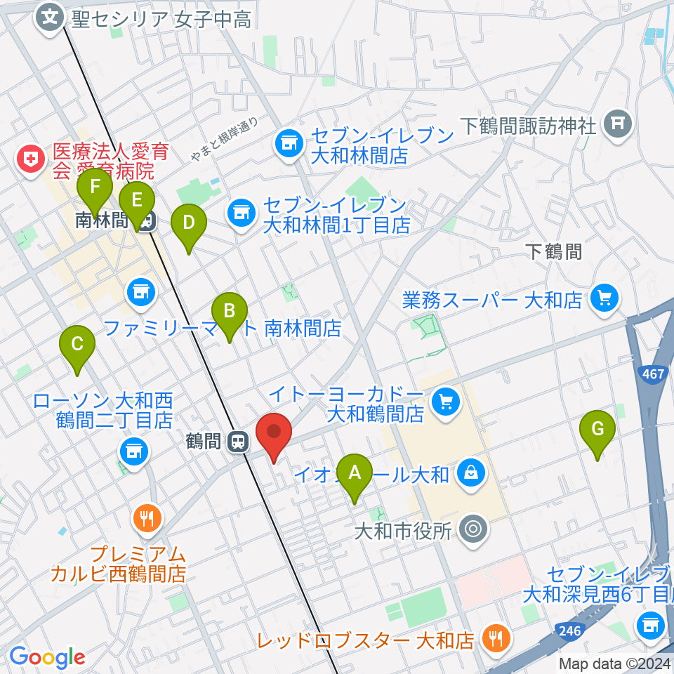 鶴間スタジオアジャ周辺のホテル一覧地図