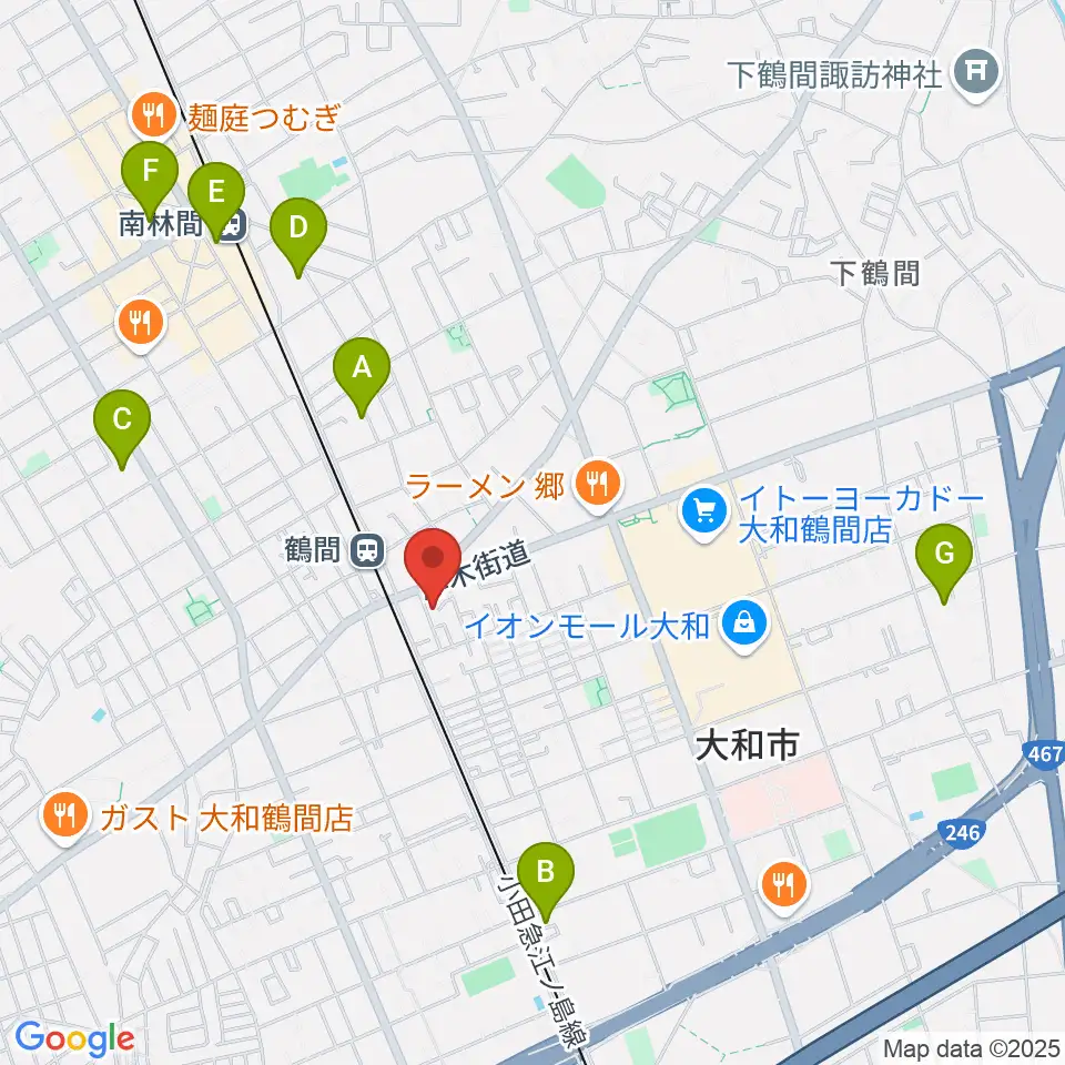鶴間スタジオアジャ周辺のホテル一覧地図