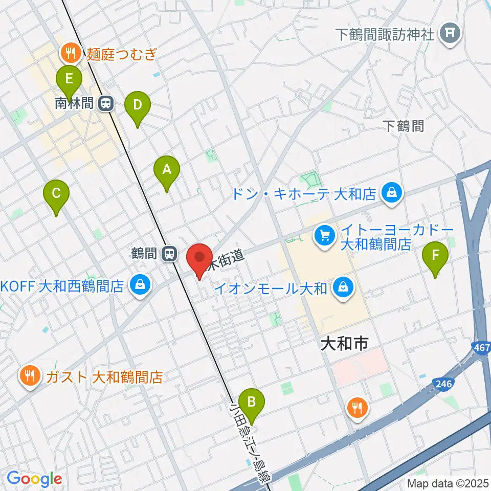 鶴間スタジオアジャ周辺のホテル一覧地図