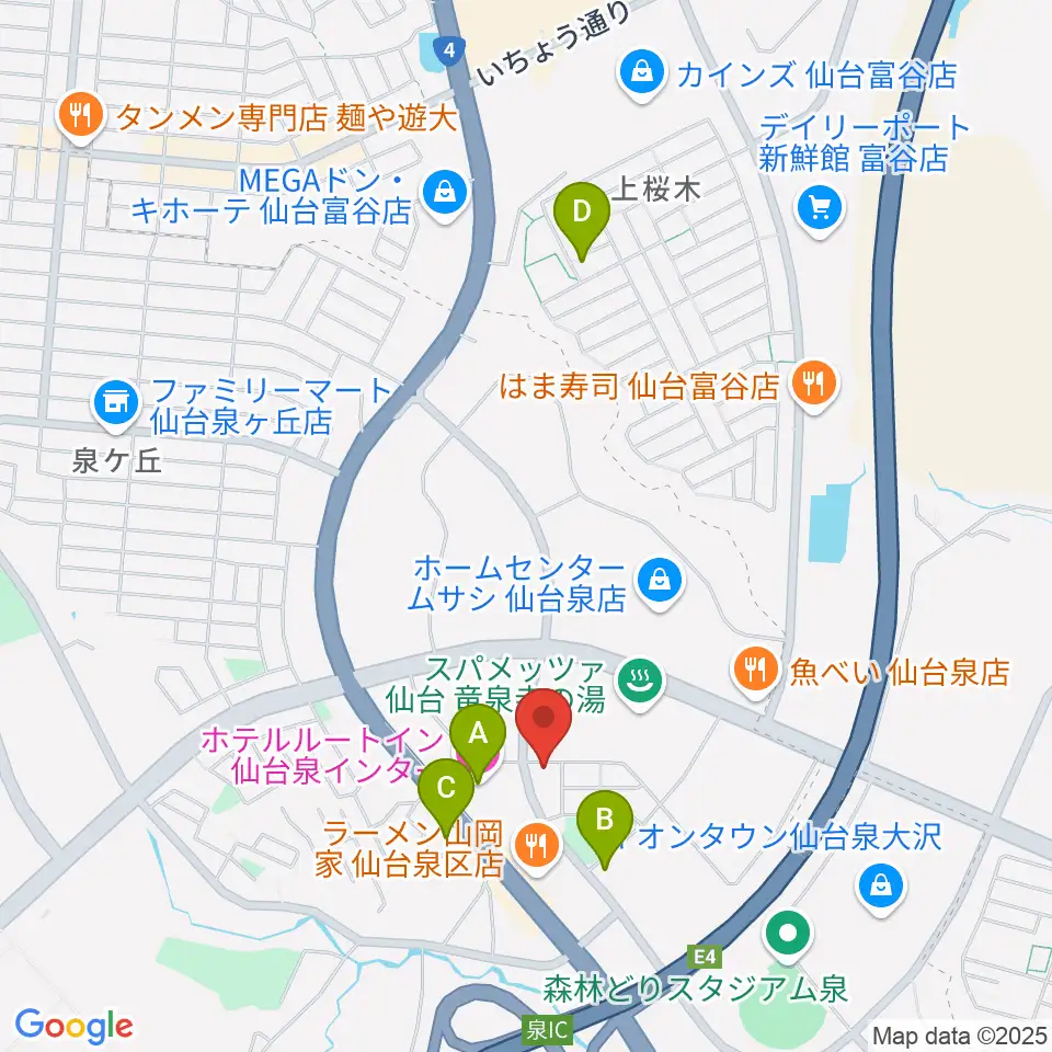 ミュージックサロンプラック周辺のホテル一覧地図