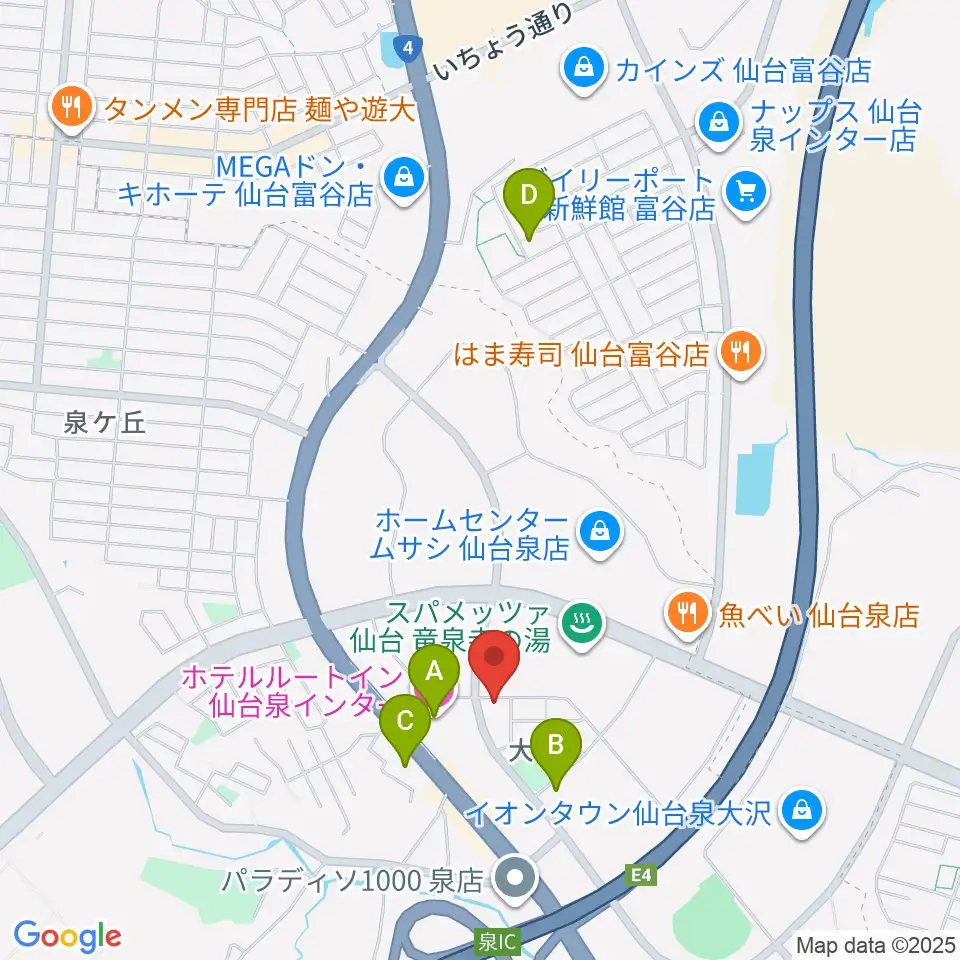 ミュージックサロンプラック周辺のホテル一覧地図