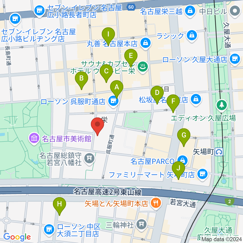 名古屋HOLIDAY NEXT周辺のホテル一覧地図