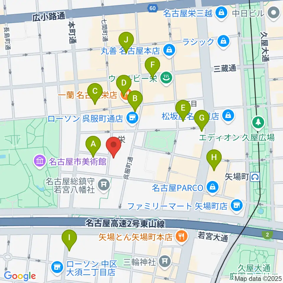 名古屋HOLIDAY NEXT周辺のホテル一覧地図