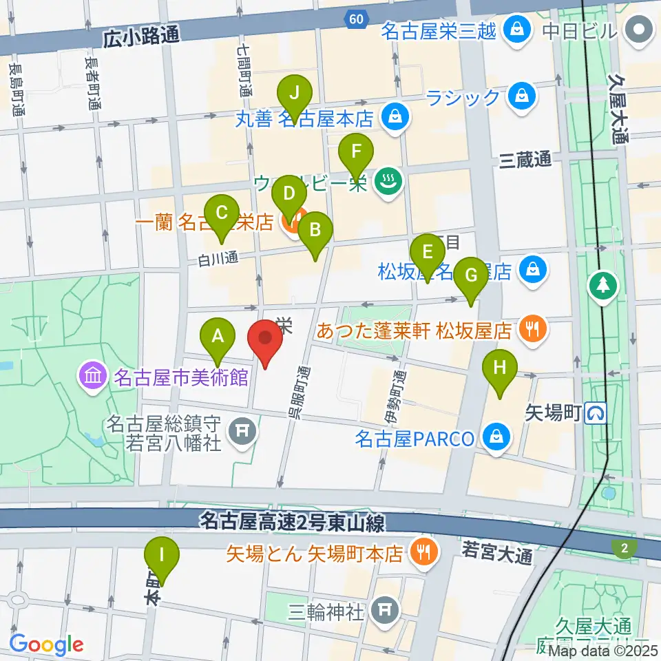 名古屋HOLIDAY NEXT周辺のホテル一覧地図