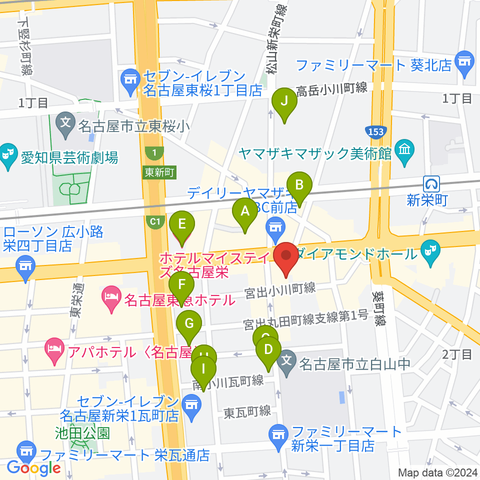 新栄club buddha周辺のホテル一覧地図