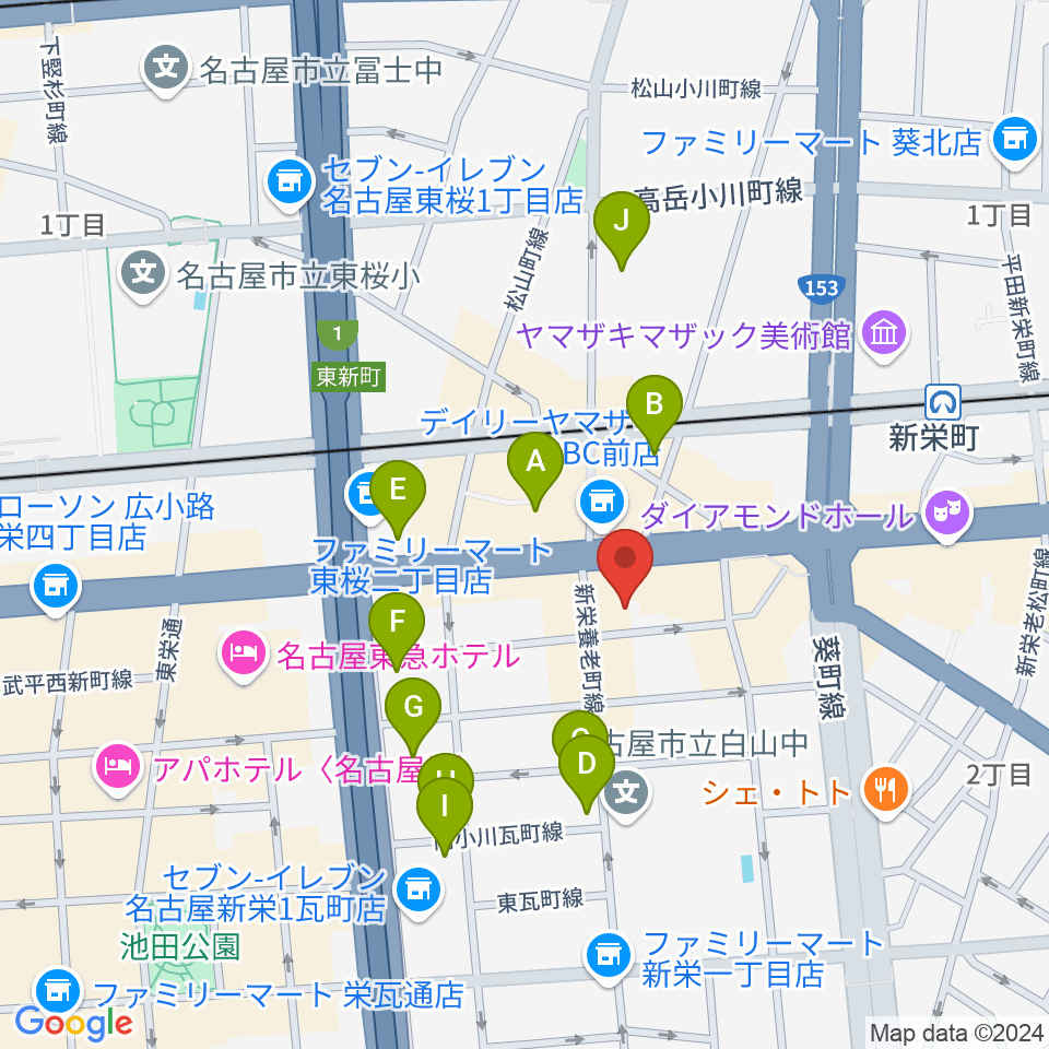 新栄club buddha周辺のホテル一覧地図