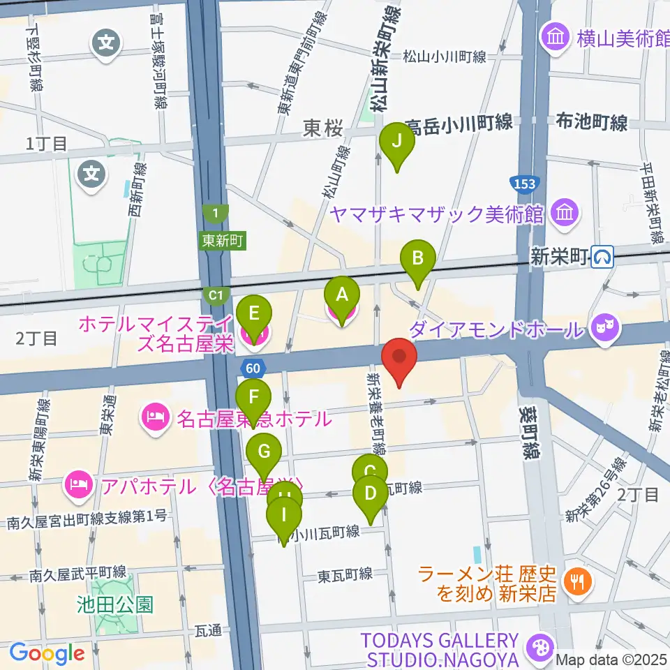 新栄club buddha周辺のホテル一覧地図