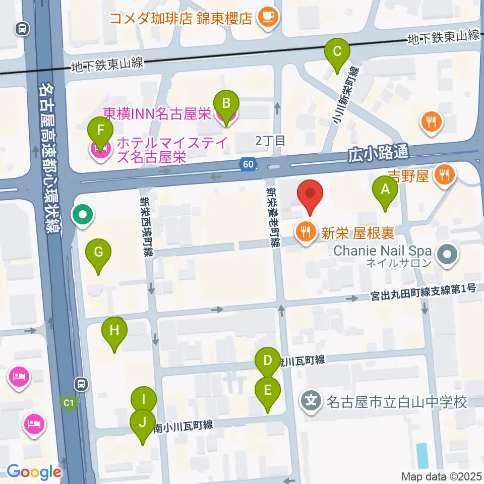 新栄club buddha周辺のホテル一覧地図