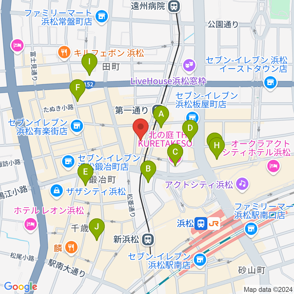 浜松メリーユー周辺のホテル一覧地図