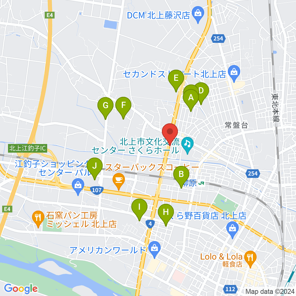 北上正時堂ハーモニーセンター周辺のホテル一覧地図