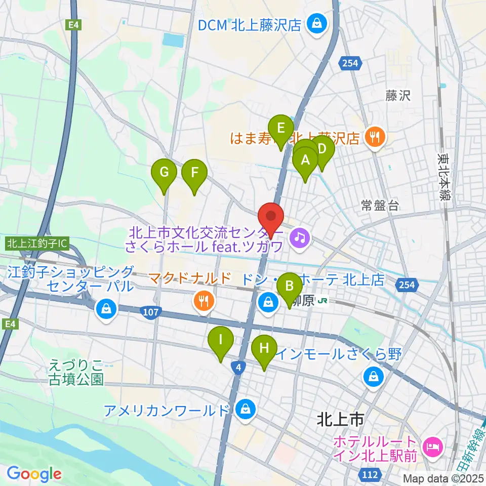 北上正時堂ハーモニーセンター周辺のホテル一覧地図