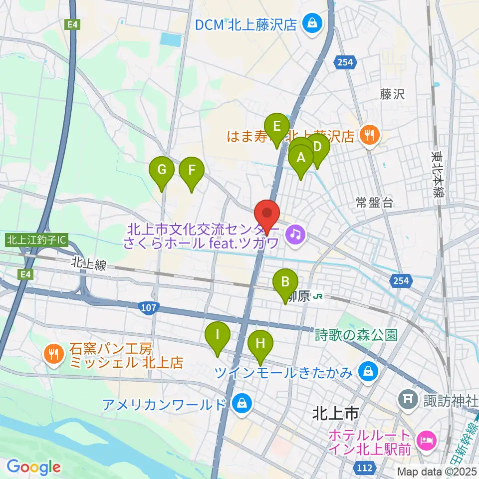 北上正時堂ハーモニーセンター周辺のホテル一覧地図