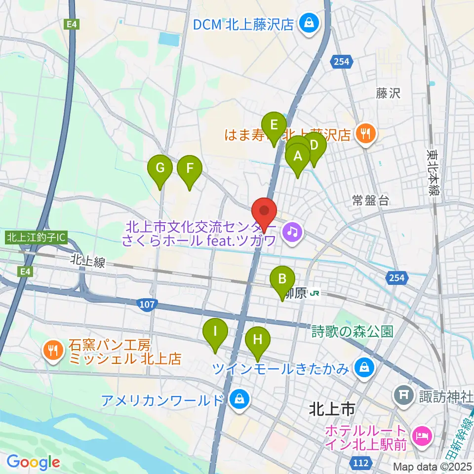 北上正時堂ハーモニーセンター周辺のホテル一覧地図