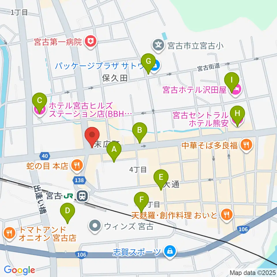 リラパークこなり小成楽器周辺のホテル一覧地図