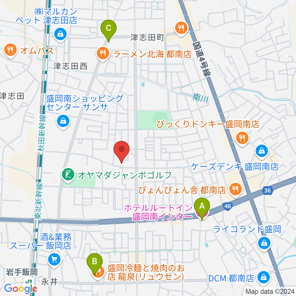 ランディア東山堂 津志田センター周辺のホテル一覧地図