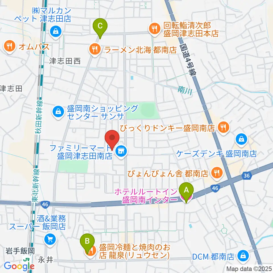 ランディア東山堂 津志田センター周辺のホテル一覧地図