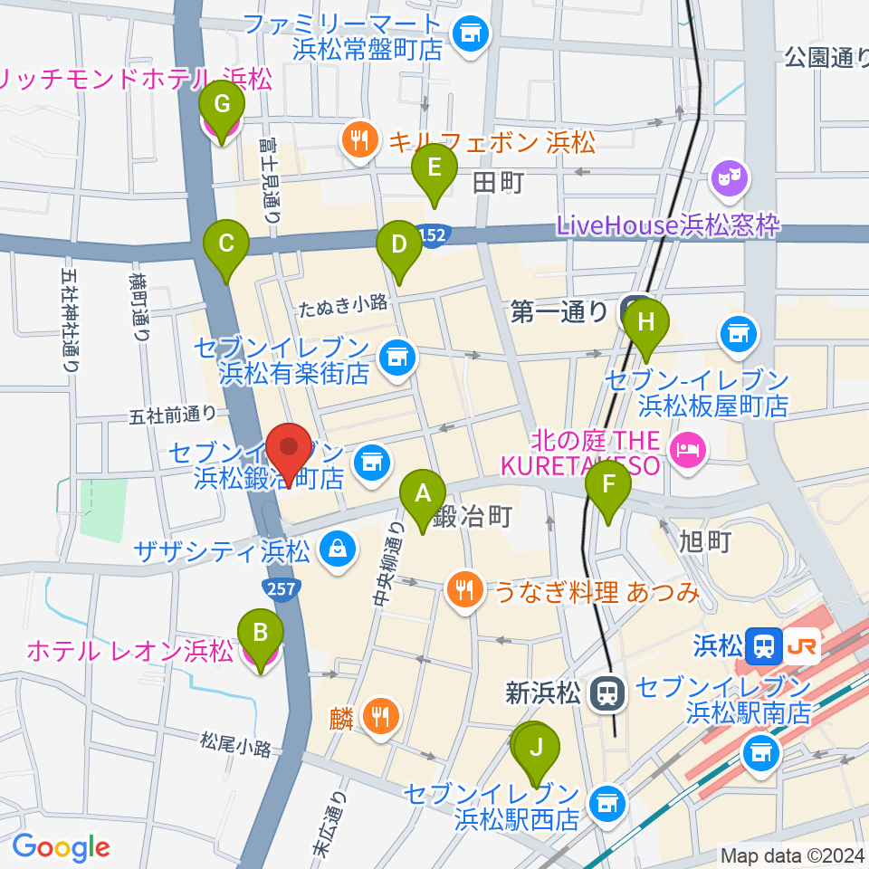 浜松SECOND周辺のホテル一覧地図