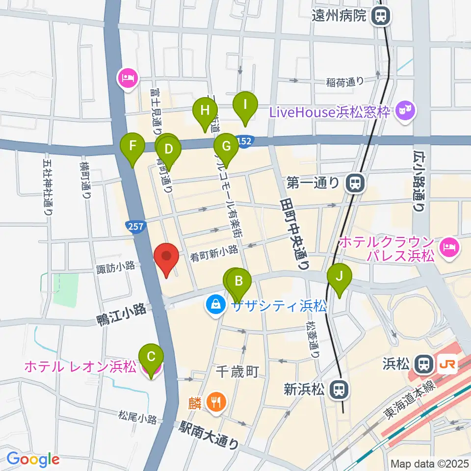 浜松SECOND周辺のホテル一覧地図