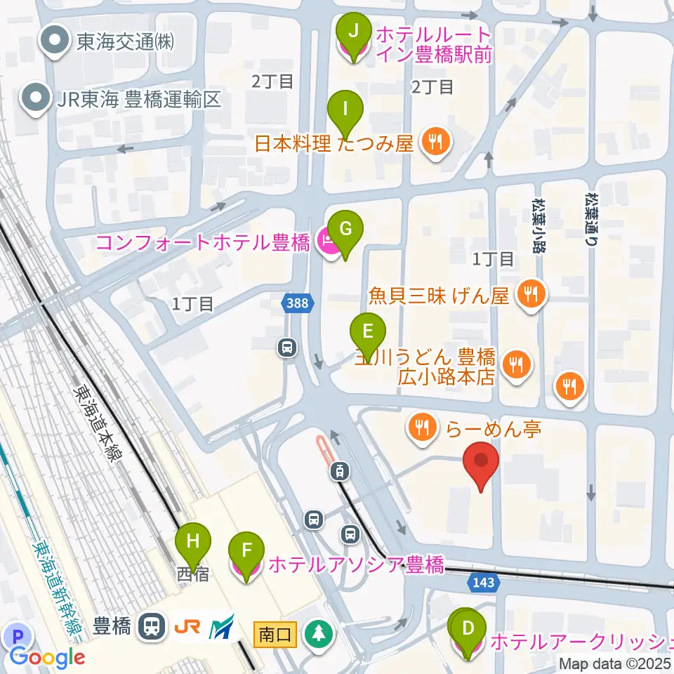 豊橋club KNOT周辺のホテル一覧地図