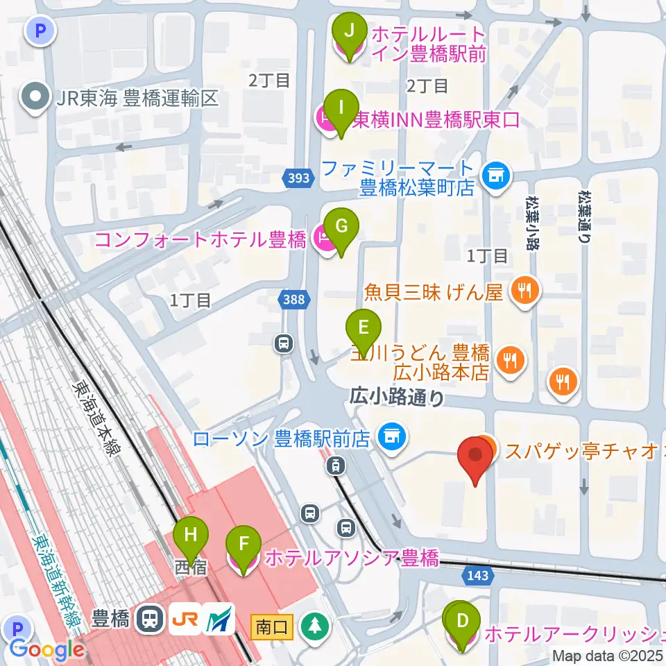 豊橋club KNOT周辺のホテル一覧地図