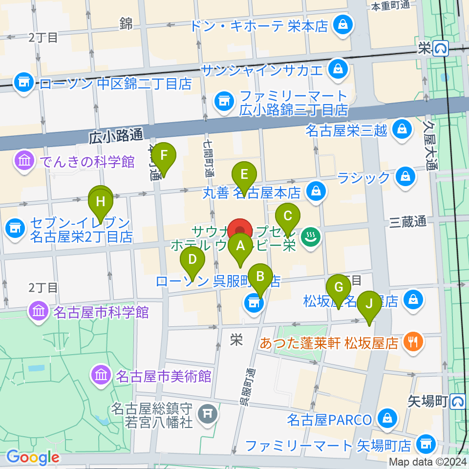 ピアノバージュネス周辺のホテル一覧地図