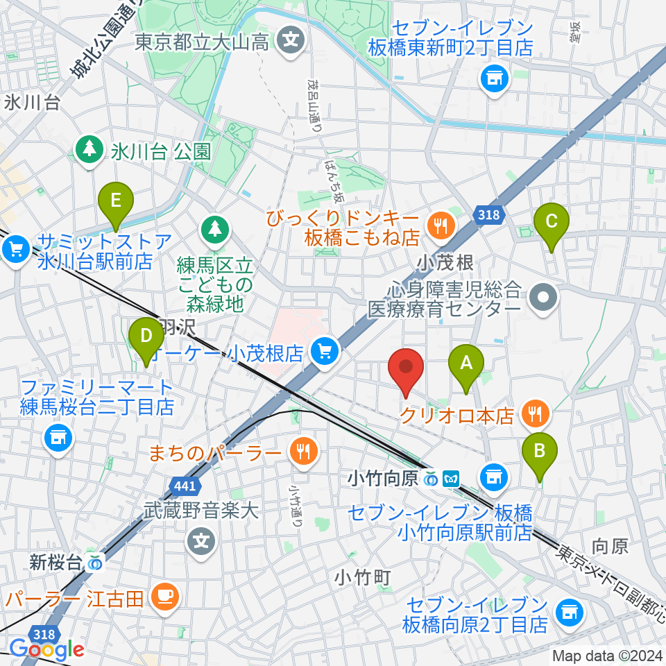 音楽教室ソラーレ小竹向原教室周辺のホテル一覧地図