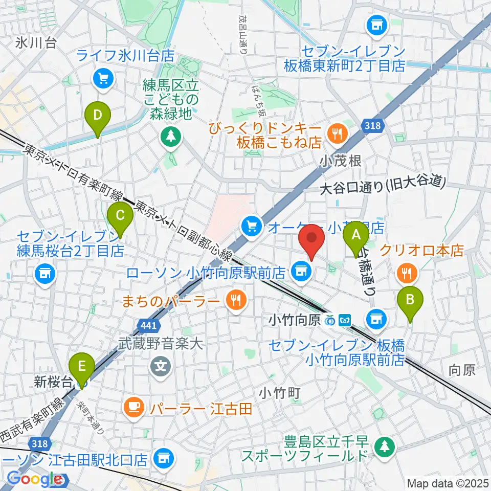 音楽教室ソラーレ小竹向原教室周辺のホテル一覧地図