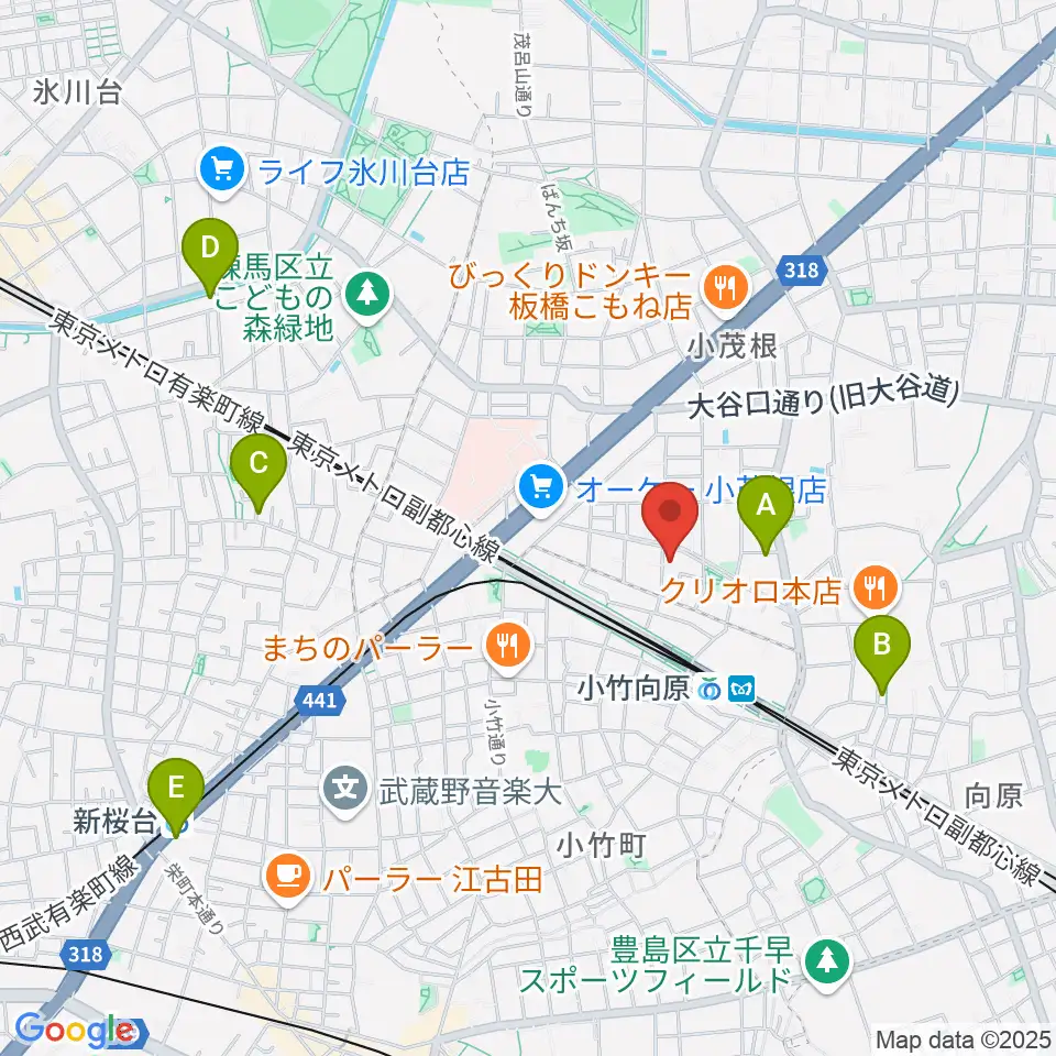 音楽教室ソラーレ小竹向原教室周辺のホテル一覧地図