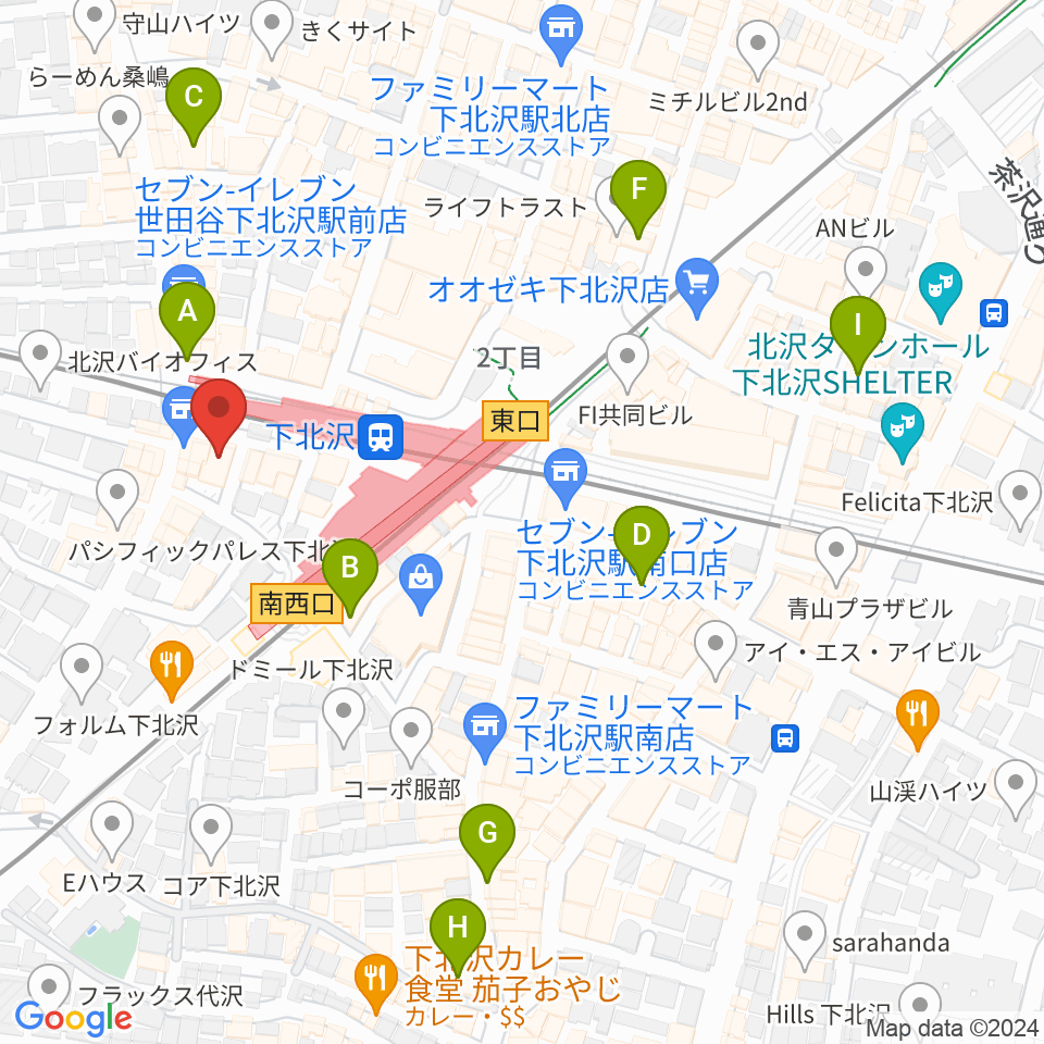 ガードアイランドスタジオ下北沢WEST周辺のホテル一覧地図