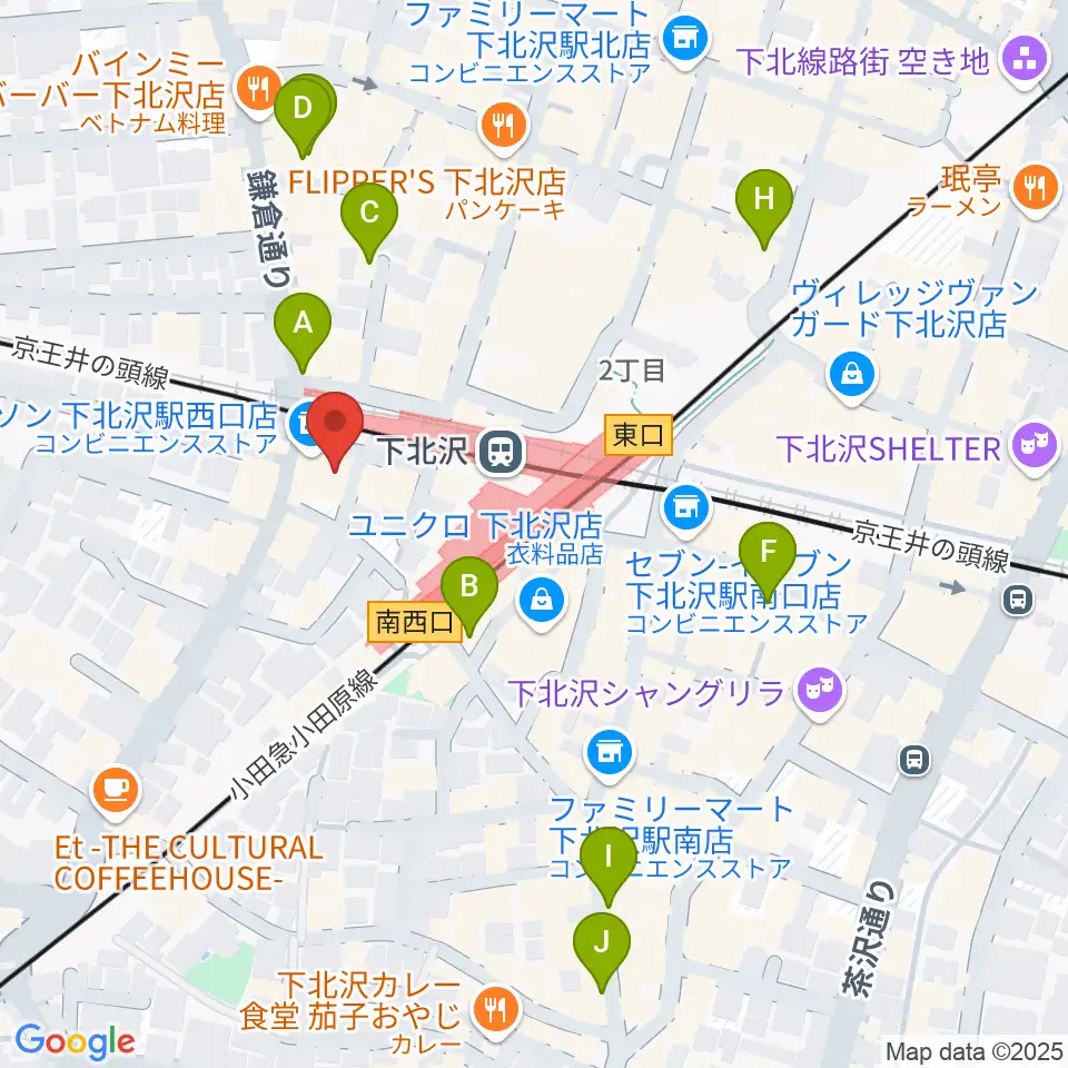 ガードアイランドスタジオ下北沢WEST周辺のホテル一覧地図