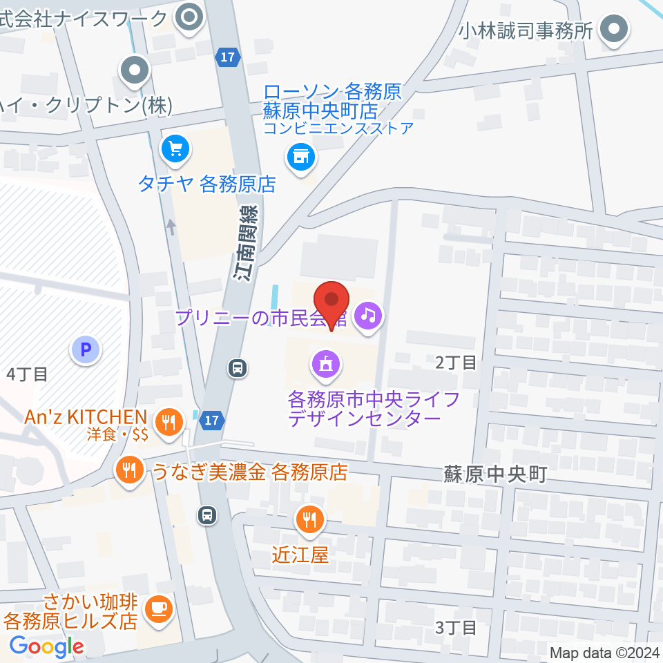 プリニーの市民会館周辺のホテル一覧地図