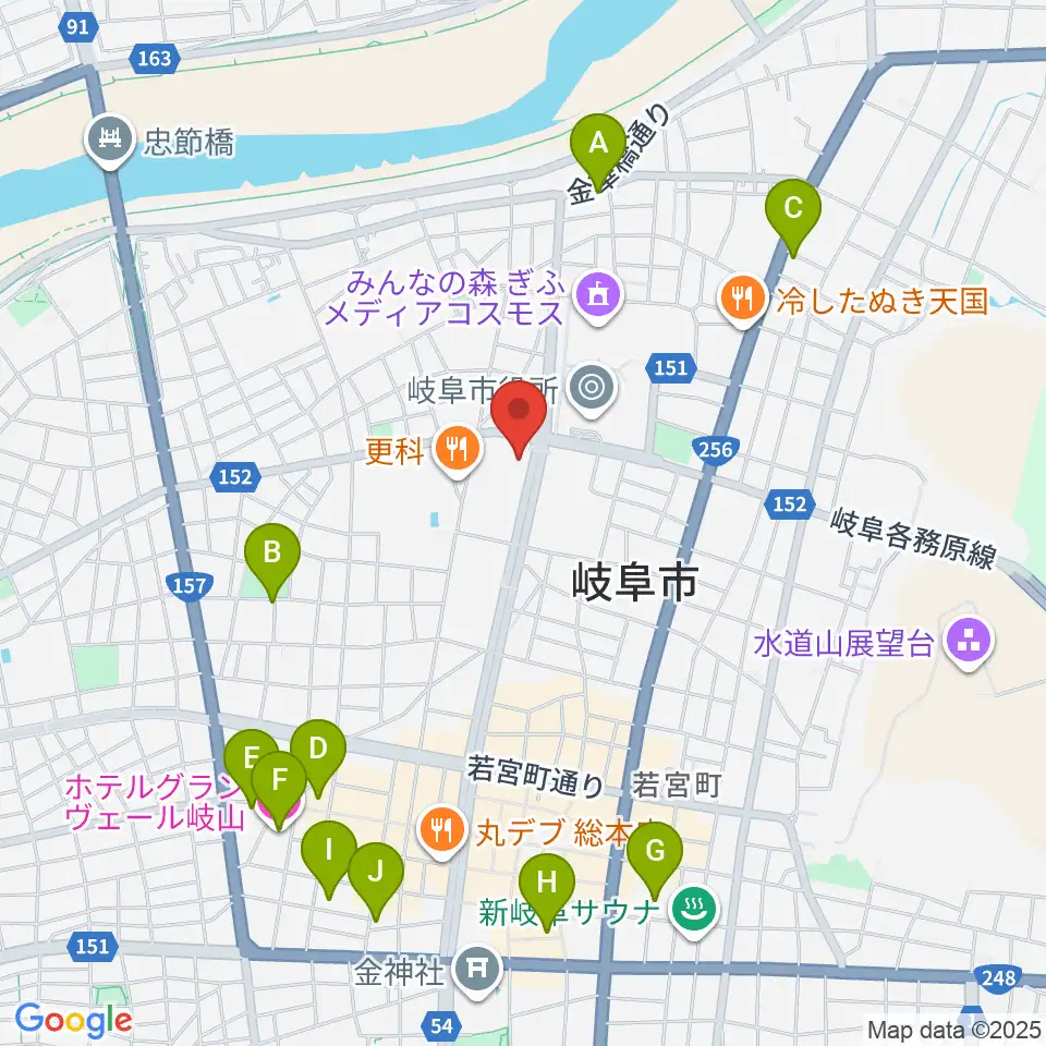ぎふしんフォーラム周辺のホテル一覧地図