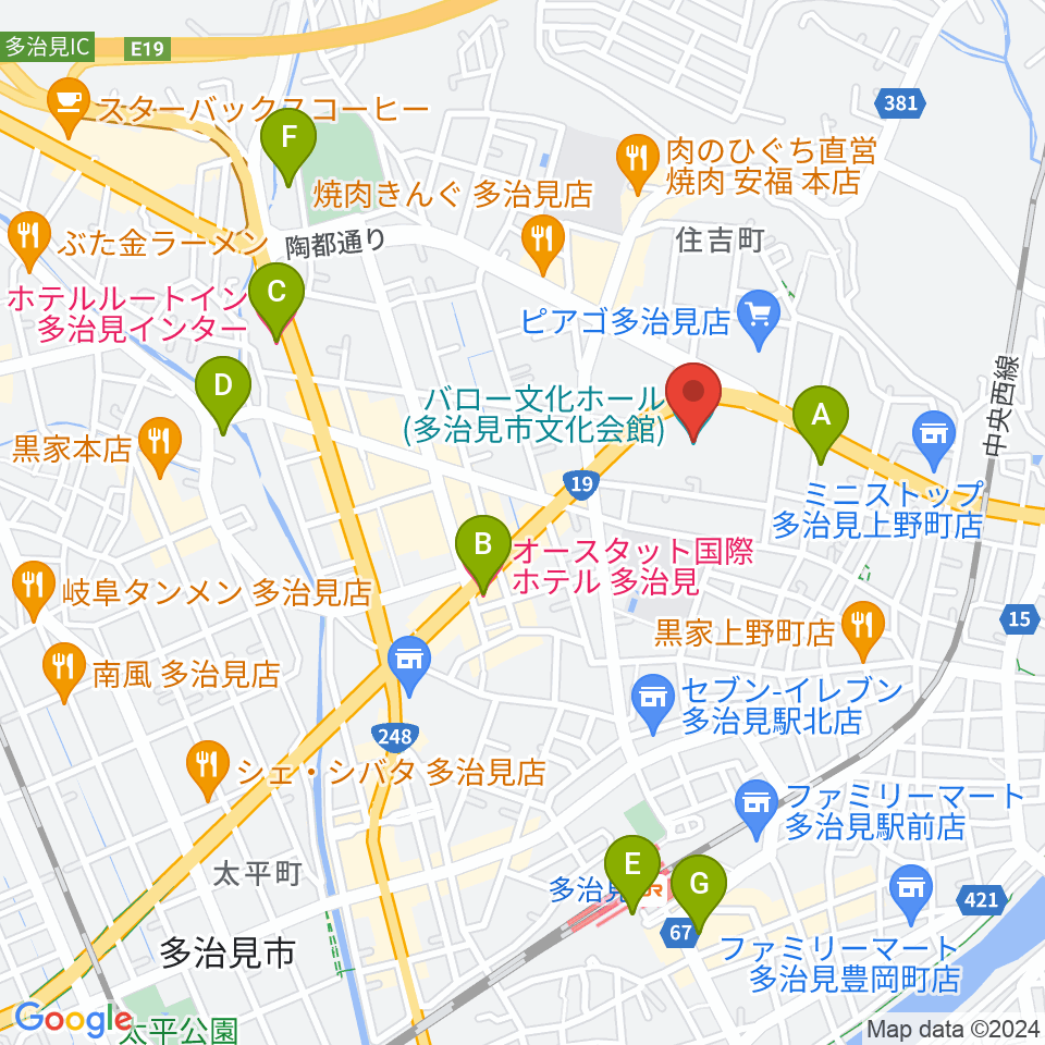 バロー文化ホール周辺のホテル一覧地図