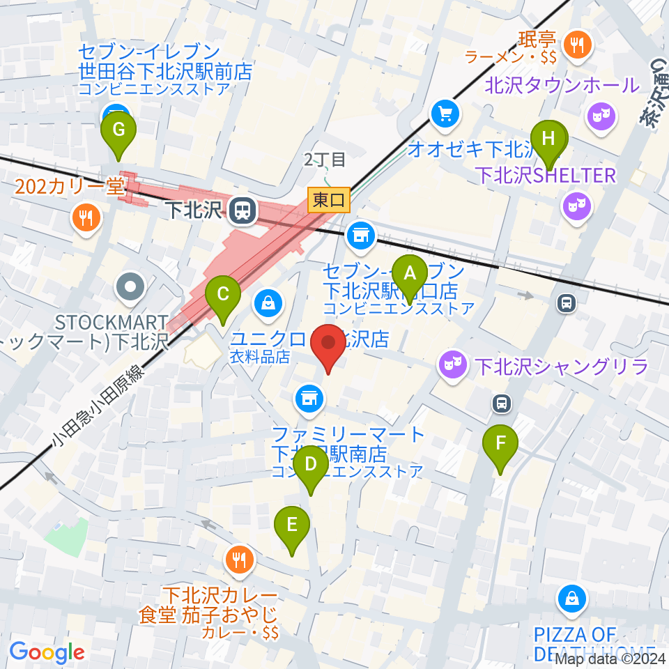 ガードアイランドスタジオ下北沢店周辺のホテル一覧地図