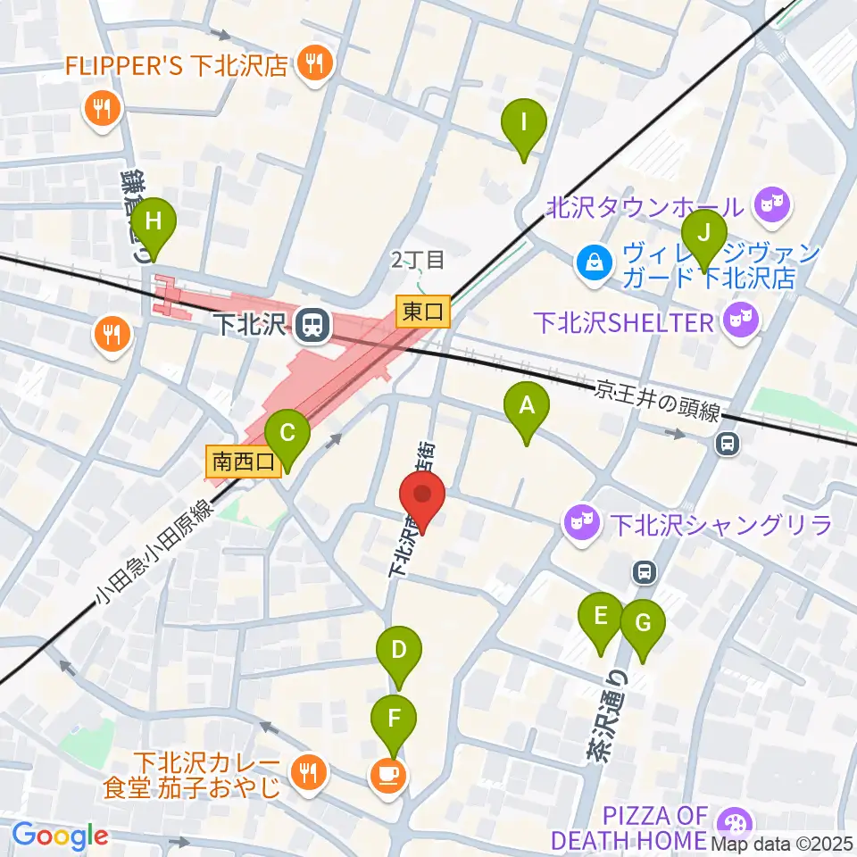 ガードアイランドスタジオ下北沢店周辺のホテル一覧地図